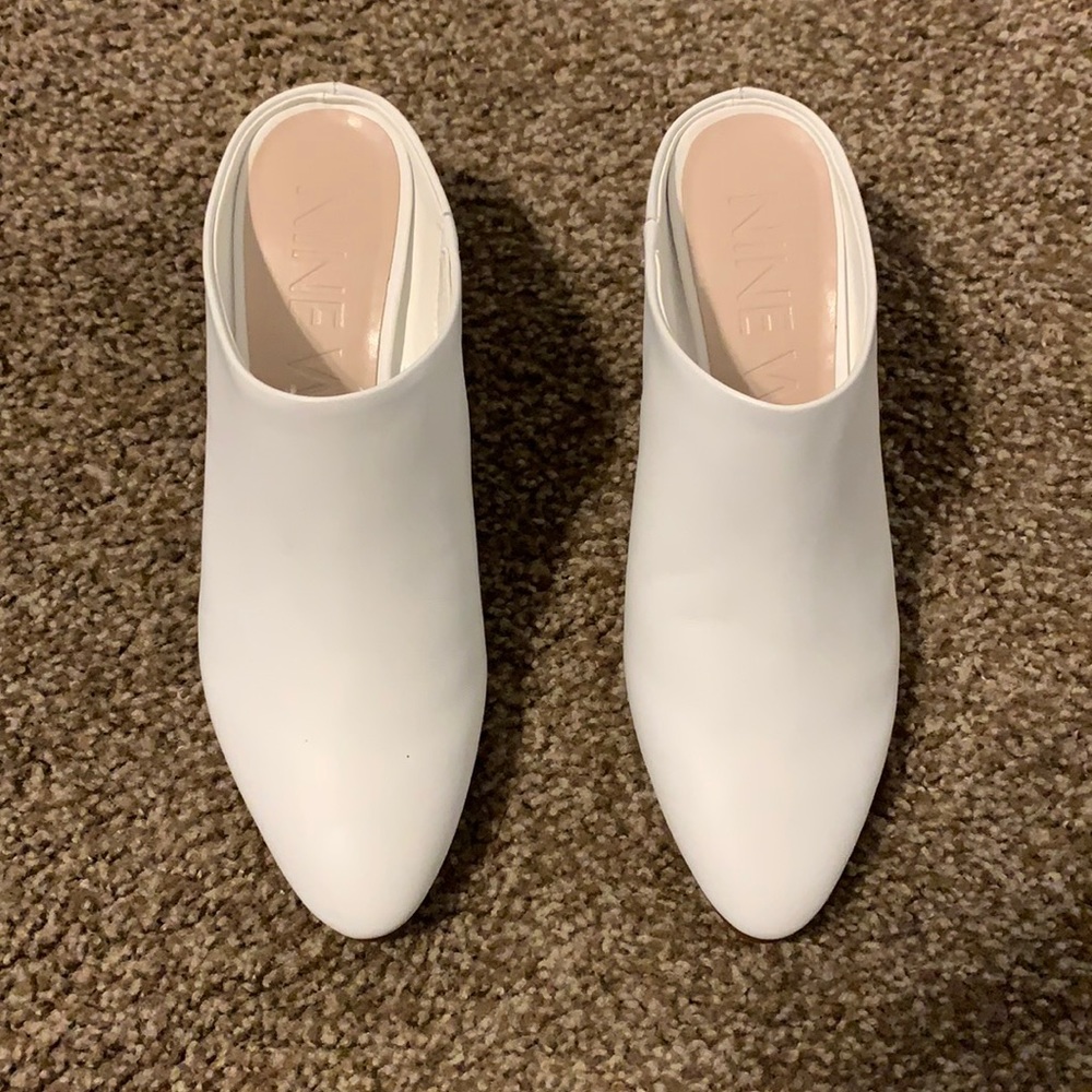 Brand new cute white mules